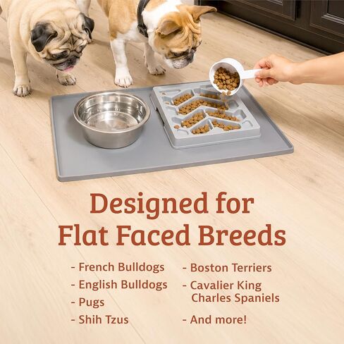 Leash Boss Tilted Slow Feeder Dog Bowl – Slow Feed Bowl for Flat-Faced, French Bulldogs, Pugs, Boston Terriers in Kuwait