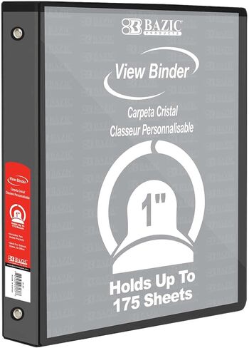 Bazic 4127 1 "Bind 3-Ring View Binder W/ 2-Jockets in Kuwait