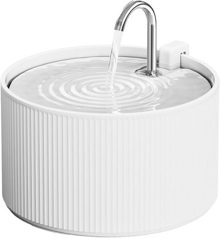 Ceramic Serenity Pet Water Fountain – Faucet-Style Spout, Quiet Motor, 5-Layer Filter – BPA-Free Ceramic Bowl for Dogs & Cats, 9-Cup, White in Kuwait