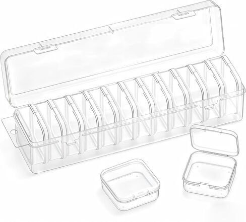 Bead Organizer Box, 13 Pcs Compartments Bead Organizer Box Set, Mini Clear Plastic Storage Containers for Bracelet Making DIY, Jewelry, Small Parts in Kuwait
