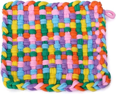 ULIONTAC 2 in 1 Weaving Looms Kit - Sewing Craft 7.5" Solid Metal Plate Potholder Loom with 5 Color 4 Strands Yarn and Colorful Loops Knitting Gift DIY Set in Saudi Arabia