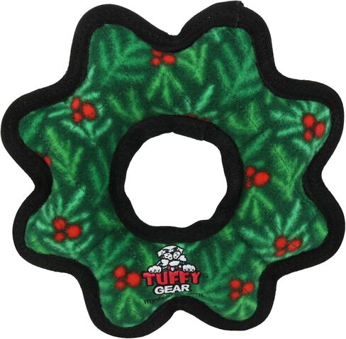 TUFFY - World's Tuffest Soft Dog Toy- Holiday -Jr Gingerbread & Santa - 2 Pack. Squeakers-Multiple Layers.Made Durable, Strong & Tough.Interactive Play(Tug, Toss & Fetch).Machine Washable & Floats in Saudi Arabia