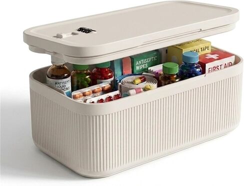Small Lock Box for Medication Safe, Lockbox for Phone Jail, Medicine Lockable Storage Box with Code for Pills/First Aid Kits, Locked Food/Snack Box Container for Home/Fridge/Office (Pink) in Kuwait