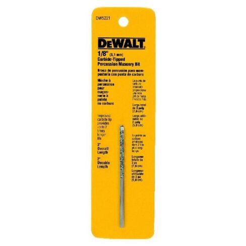 مثقاب شاكوش من الكربيد مقاس 1/8 بوصة × 3 بوصة DW5221، فضي in Kuwait