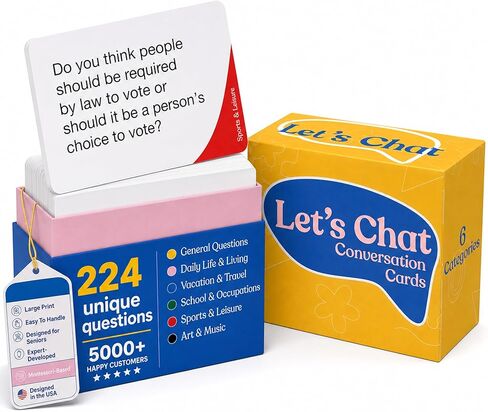 Keeping Busy Let's Chat Conversation Cards | Alzheimers Products for Elderly Best Gifts for Dementia Patients Gifts Memory Games for Seniors with Dementia Activities Memory Care Activities for Seniors in Kuwait