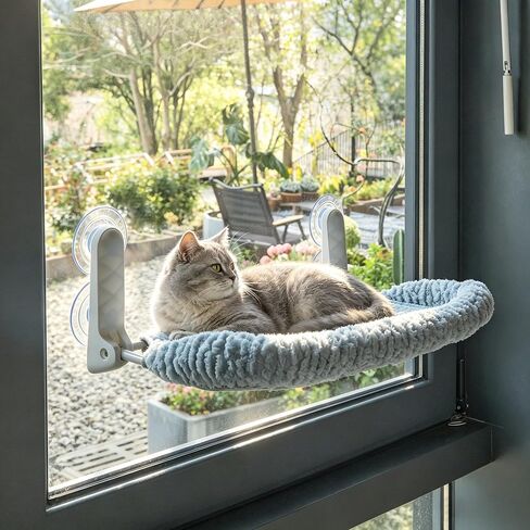 Cat Window Perch, Easy Install Bracket, Portable Wall Hammock for Indoor Cat, Light Blue in Saudi Arabia