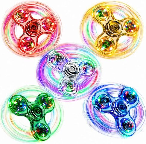 FIGROL 5 Pack Fidget Spinners｜LED Light Up Fidget Spinners for Children｜Party Favors｜Goodie Bag Stuffers Classroom Prizes in Kuwait