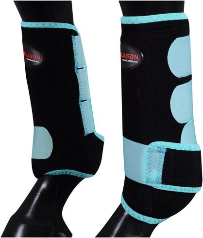 HILASON L M S Horse Rear Hind Leg Sport Boots | Horse Leg Boots | Horse Jumping Boots | Horse Sport Boots | Horse Hind Boots in Kuwait