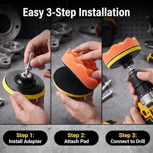 4 Inch Buffing Polishing Pads, 10 Pcs Drill Polishing Kit | Compound Buffing Sponge Pads for Car Polishing, Waxing, Sealing Glaze, Polishing and Waxing in Saudi Arabia