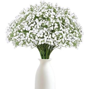 16pcs Babys Breath Artificial Flowers, Faux Baby Breath Flowers Artificial Bulk White Real Touch Fake Flowers for Wedding DIY Bouquets Centerpieces Party Home Garden Tables Decoration in Saudi Arabia