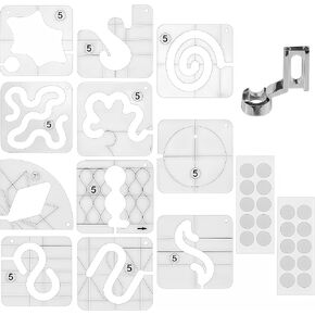 14PCS Free Motion Quilting Kit - 11 3mm Templates, High Shank Presser Foot, Non-Slip Grips – Universal for Sewing Machines, DIY Quilting & Patchwork (14) in Kuwait