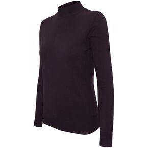 Cielo Women's Solid Basic Stretch Mock Neck Pullover Knit Sweater in Kuwait