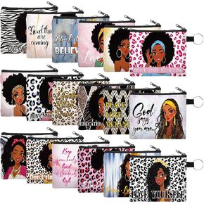 10 Pieces Small Coin Purse Boho Change Purse Pouch Mini Wallet Coin Bag with Zipper for Women Girls (Tropical Series) in Saudi Arabia