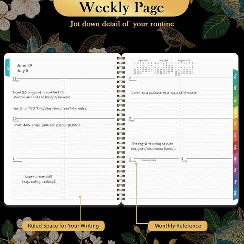 2026 Planner - 2026 Planner Weekly and Monthly ، Jan.2026 - Dec.2026 ، 6.5 "× 8.5" ، Planner 2026 ، 2026 Weekly Monthly Planner مع علامات تبويب خضراء ، ملزمة مزدوجة ، جيب خلفي in Kuwait
