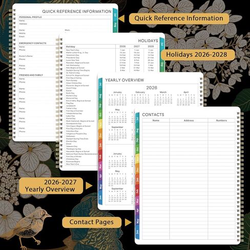 2026 Planner - 2026 Planner Weekly and Monthly ، Jan.2026 - Dec.2026 ، 6.5 "× 8.5" ، Planner 2026 ، 2026 Weekly Monthly Planner مع علامات تبويب خضراء ، ملزمة مزدوجة ، جيب خلفي in Kuwait