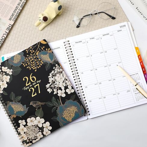 2026 Planner - 2026 Planner Weekly and Monthly ، Jan.2026 - Dec.2026 ، 6.5 "× 8.5" ، Planner 2026 ، 2026 Weekly Monthly Planner مع علامات تبويب خضراء ، ملزمة مزدوجة ، جيب خلفي in Kuwait