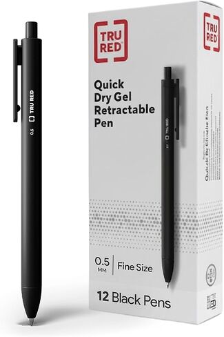 Staples tru Red Red Retractable Quick Gry Gel Point Point 0.5mm BLK Dozen in Kuwait