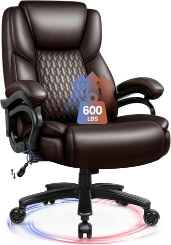 Waleaf 500lbs Big and Tall Office Chair, Heavy Duty Chair for Heavy People, Adjustable Ergonomic Lumbar Support Executive Chair, Large High Back and Quiet Rubber Wheels in Kuwait