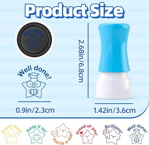 6-Piece Teacher Stamp - Teacher Stamp Cute Stars Inspirational Score, Classroom, Grade Teacher Stamp, Teacher Stamp self-Introducing Stamp, Teacher Behavior Stamp, Rating Stamp, Behavior Stamp. in Kuwait