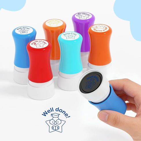 6-Piece Teacher Stamp - Teacher Stamp Cute Stars Inspirational Score, Classroom, Grade Teacher Stamp, Teacher Stamp self-Introducing Stamp, Teacher Behavior Stamp, Rating Stamp, Behavior Stamp. in Kuwait