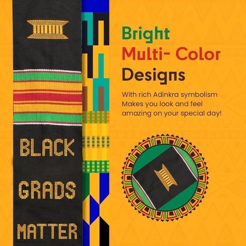 Black Grads Matter Stole 2023| Kente Graduation Stole 2023 | Kente Stole Class of 2023 in Kuwait