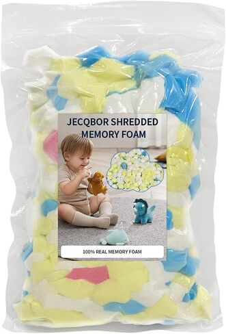 5lbs Shredded Memory Foam Filling with Premium Polyester Fiber Fill for Bean Bag Filler, Pillow Stuffing, Dog Bed, Soft Refill Refluff Foam Filler for Cushions, Pillows, Arts Crafts, Stuffed Animals in Kuwait