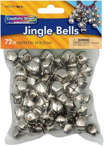 Chenille Kraft CK-3114 Silver Jingle Bells, 0.8" Height, 3.9" Wide, 3.7" Length, 5/8" Diameter (72 per Package) in Kuwait