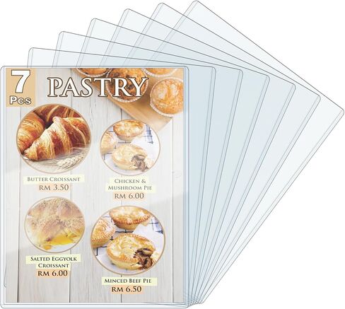 Rigid Print Protectors, ELEMGULY 7 Pack 8.5 x 11'' Plastic Rigid Paper Page Protectors, Clear Page Sheet Protectors, Hard Paper Page Sleeves for Document, Paper, Picture, Photo in Kuwait