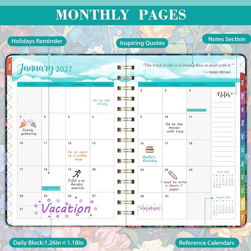 Planner 2025-2026 - JUL 2025 - JUN 2026, Academic Planner 2025-2026, 6.5" x 8.5", 2025-2026 Planner Weekly and Monthly with Inspiring Quotes, Twin-wire Binding, Premium Paper, Back Pocket & Hardcover in Kuwait