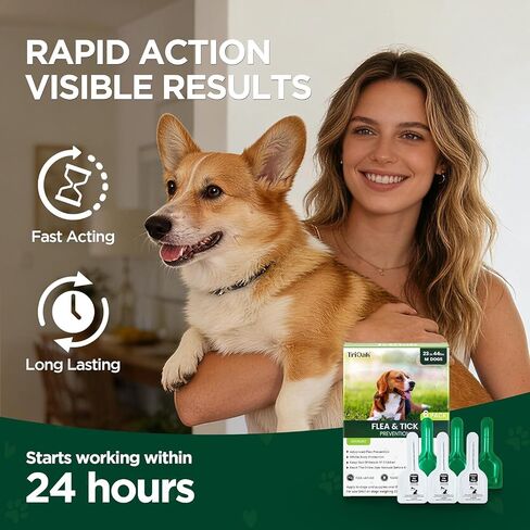 Flea and Tick Prevention for Dogs: Flea & Tick Topical for Medium Dogs 23-44 lbs, 6 Dose Flea and Tick Prevention for 6 Months (6 Pack) in Saudi Arabia