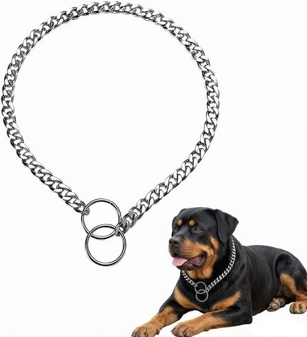 طوق المعادن للكلاب سلسلة رابط التدريب طوق P Slip Puppy Martingale Joldars قلادة للمتوسطة الصغيرة الكبيرة الكبيرة XL Dogs Silver XL in Kuwait