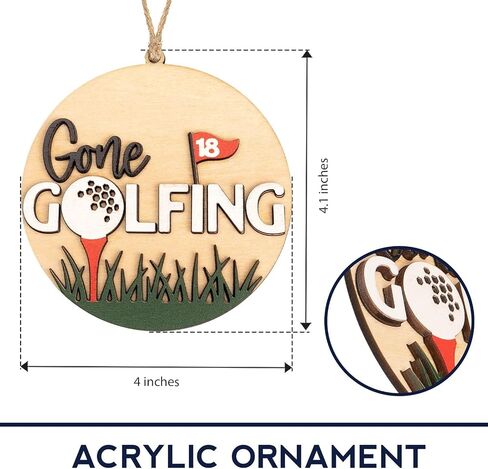 Best Dad by Par Golf Ornament for Dad – Funny Golf Christmas Tree Decoration for Men, Acrylic Suncatcher Gift from Son or Daughter, Holiday Keepsake for Golf Lovers in Kuwait