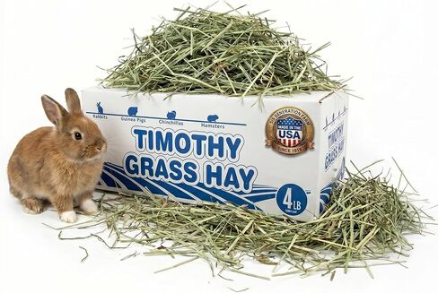 1st Cut Timothy Hay, Premium Natural Timothy Grass Hay for Rabbits, Guinea Pigs, Chinchillas, High Fiber Rich Food for Small Animal Pets in Kuwait