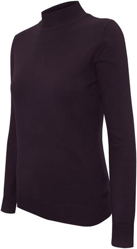 Cielo Women's Solid Basic Stretch Mock Neck Pullover Knit Sweater in Kuwait