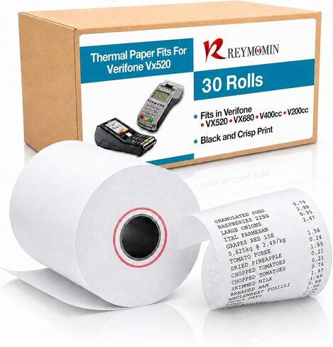 Thermal Paper Rolls for Verifone Vx520, Vx680, T650, P400m – Thermal Receipt Paper for Credit Card Machines (10 Rolls) in Kuwait