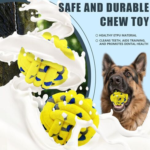 Dog Balls Tennis Ball Toys Dog Toy for Aggressive Chewers Indestructible Teething Chew Toys Water Toy Fetch Ball for Dogs (4 Pack) in Kuwait