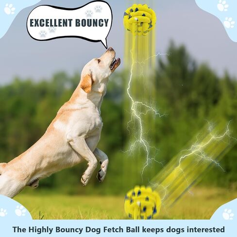 Dog Balls Tennis Ball Toys Dog Toy for Aggressive Chewers Indestructible Teething Chew Toys Water Toy Fetch Ball for Dogs (4 Pack) in Kuwait