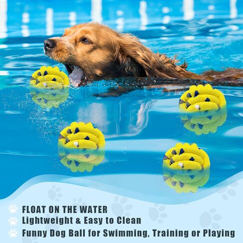 Dog Balls Tennis Ball Toys Dog Toy for Aggressive Chewers Indestructible Teething Chew Toys Water Toy Fetch Ball for Dogs (4 Pack) in Kuwait