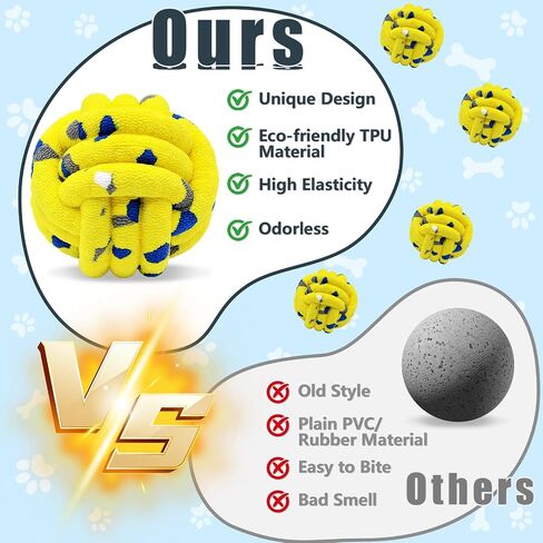 Dog Balls Tennis Ball Toys Dog Toy for Aggressive Chewers Indestructible Teething Chew Toys Water Toy Fetch Ball for Dogs (4 Pack) in Kuwait