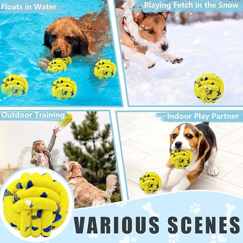 Dog Balls Tennis Ball Toys Dog Toy for Aggressive Chewers Indestructible Teething Chew Toys Water Toy Fetch Ball for Dogs (4 Pack) in Kuwait