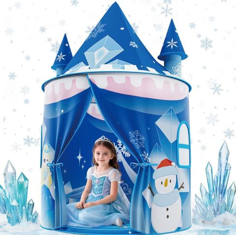 Skirfy Kids تلعب خيمة للبنات طفل الأميرة الداخلية للأطفال الذين تتراوح أعمارهم بين 4-8 قلعة كبيرة في الهواء الطلق للفتاة الأولاد 3-5 in Kuwait