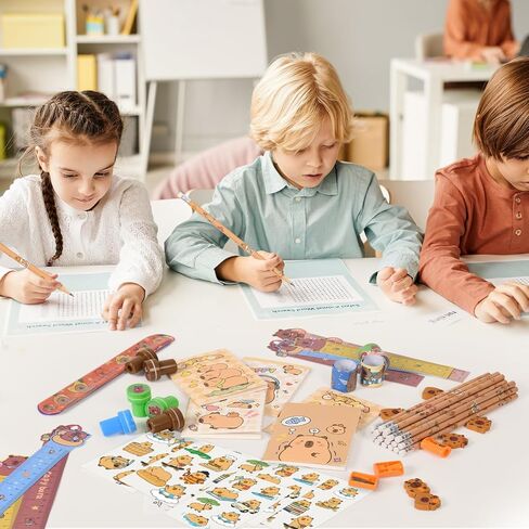 216Pcs Capybara Supplies Stationery Set Back to School Gifts Capybara Themed Birthday Gifts Goodie Bag Stuffers Supplies Classroom Rewards. in Kuwait