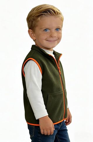 Motteecity Boys' Warm Zipper Fleece Vest in Kuwait