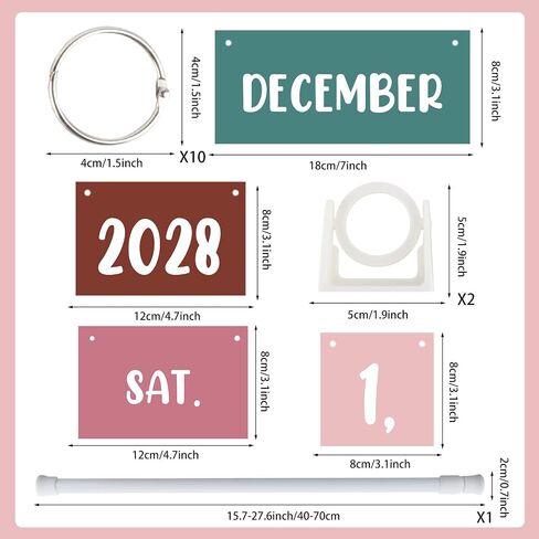 تقويم Boho Flip for Classroom Boho Calendar Bulletin Board مع زخرفة الفصول الدراسية مع 55 بطاقات تاريخية حامل تقويم للمعلمين لوازم ديكور الفصل الدراسي للمعلمين in Kuwait