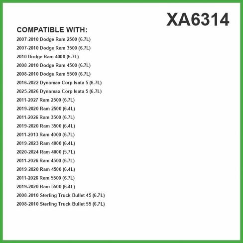 ECOGARD XA6314 Premium Engine Air Filter Fits Ram 2500 6.7L DIESEL 2011-2021, 3500 6.7L DIESEL 2011-2021, 2500 6.4L 2019-2021, 3500 6.4L 2019-2021, 4500 6.4L 2019-2020, 4500 6.7L DIESEL 2011-2021 in Kuwait