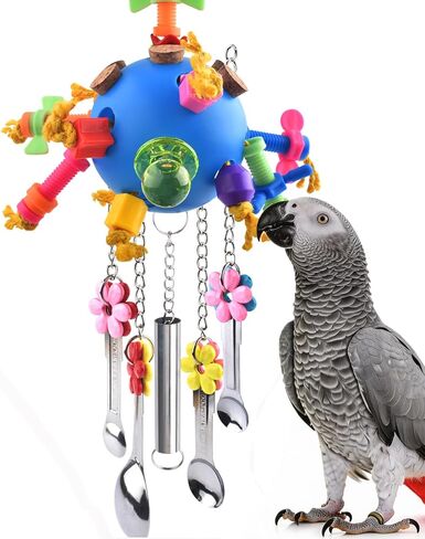 KATUMO Bird Toys, Parrot Pull Spoons Colorful Acrylic Stick Toys Bird Chew Toys for Amazon Parrot, African Grey, Conure, Caique, Quaker, Small Cockatoo, Mini Macaw, Eclectus and Similar Birds in Saudi Arabia