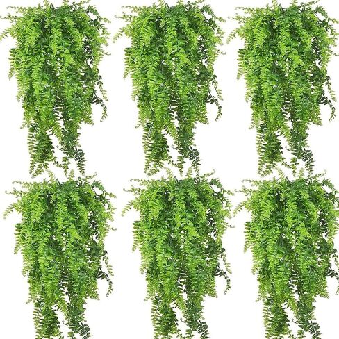 PINVNBY Reptile Plants Hanging Fake Vines Boston Climbing Terrarium Plant with Suction Cup for Bearded Dragons Lizards Crested Gecko Snake Hermit Crab and Tank Habitat Decorations (2 Pack) in Kuwait