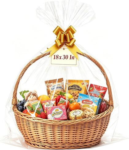 Homrelaxy 22 Pcs 24"x30" Cellophane Bags for Gift Baskets Wrap in Saudi Arabia