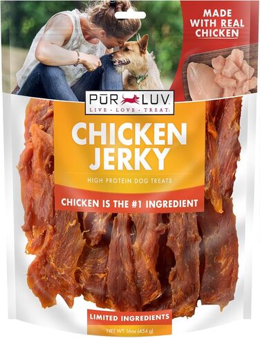 Dog Treats, Chicken Jerky for Dogs, Made with 100% Real Chicken Breast, 16 Ounces, Healthy, Easily Digestible, Long-Lasting, High Protein Dog Treat, Satisfies Dog's Urge to Chew (Pack of 1) in Kuwait