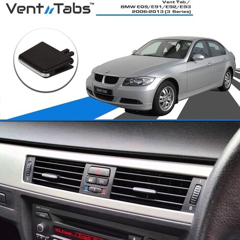 VentTabs for BMW 3 Series (2006-2013) E90/E91/E92/E93 - Front Air Outlet Vent Clip | No Tools | Replacement AC Compatible with BMW 316i, 318i, 320i, 323i, 325i, 328i, 330i, 335i | Pack of 2 in Kuwait